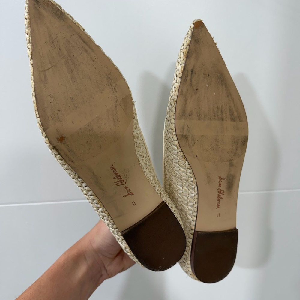 Sam Edelman Cream Woven Pointed Flats - Picture 4 of 6